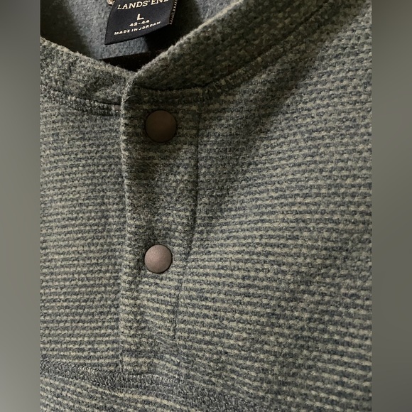 Land’s End Light Blue‎ Fleece Lined Button-Collar Sweater - L - Picture 3 of 9
